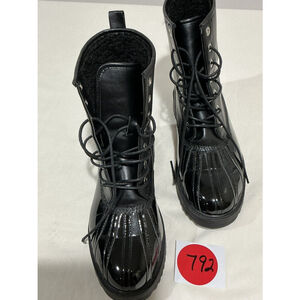Woman’s J.f. Amy Lace Up Black Size 8 Combat Boots